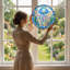 Art mural sur toile bleu et mauve-2082887130