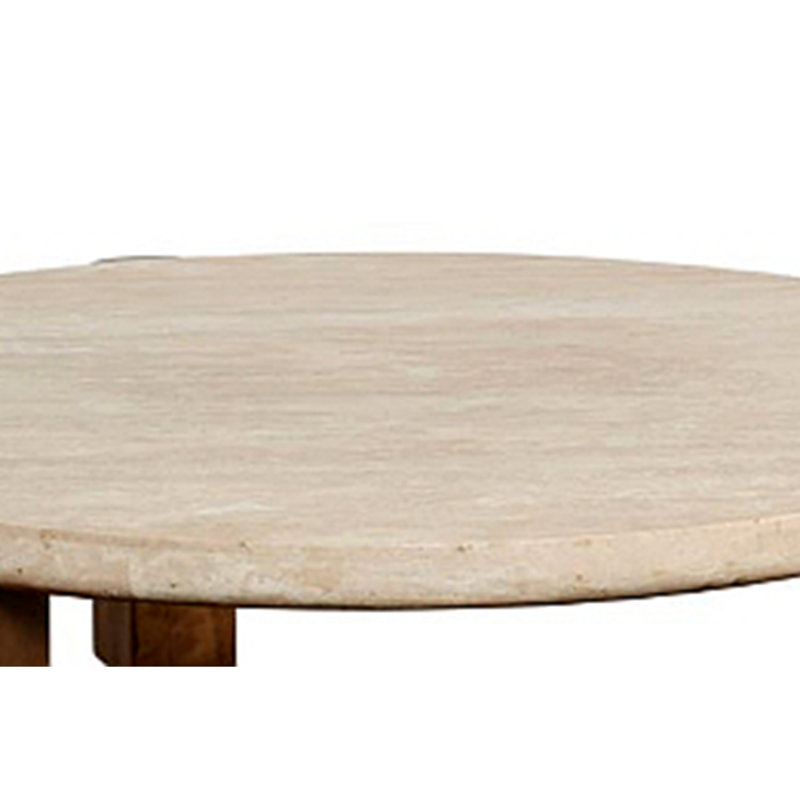 Table basse à plateau en travertin Leonardo