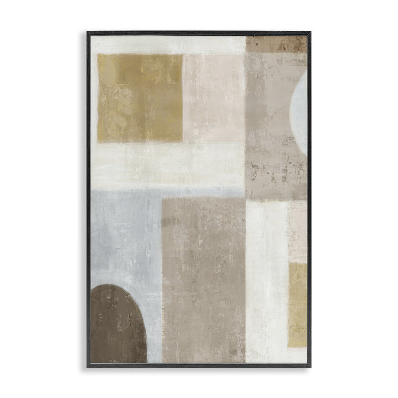 Subtil Drift Geometrics, giclée encadrée, design par Emma Peal, H 30 po x l 20 po, Giclée encadrée noir minuit