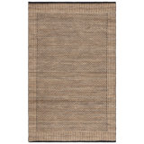 Natural Fiber 328 Hand Woven Jute/Cotton Geometric Rug in Natural/Black
