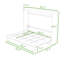 Grand lit escamotable en bois avec port USB-242671857