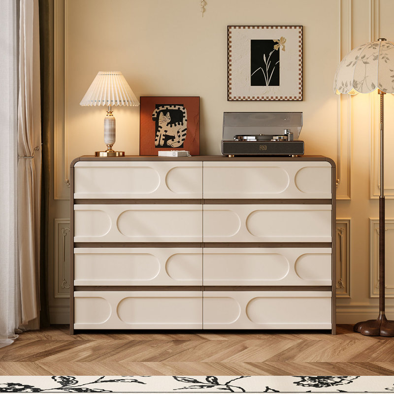Armoire de rangement minimaliste de style moderne avec tiroirs, H 37,01 po x l 56,3 po x P 15,75 po