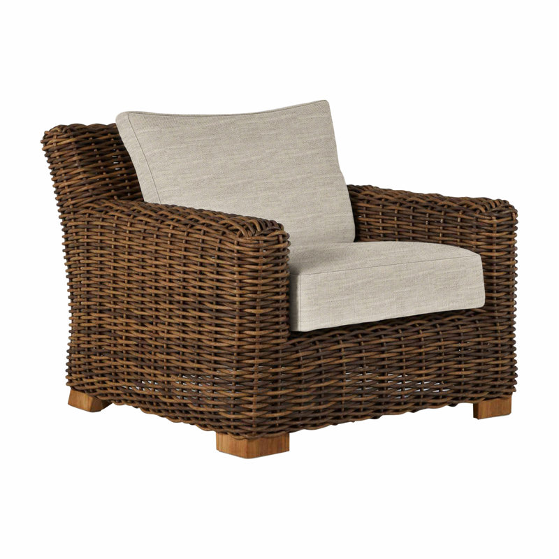 Montauk Patio Chair with Cushions, No Welt, Intermix Bark, Standard Plus
