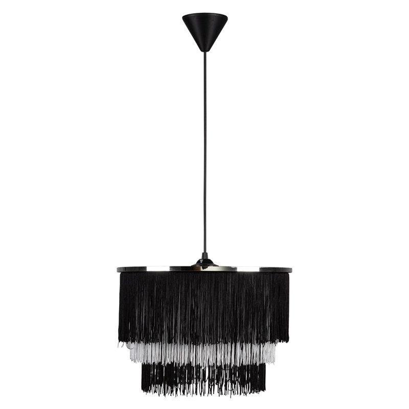 Luminaire suspendu à 1 lumière Bence, H 13,78 po x l 13,78 po x P 13,78 po, Noir / blanc, Noir