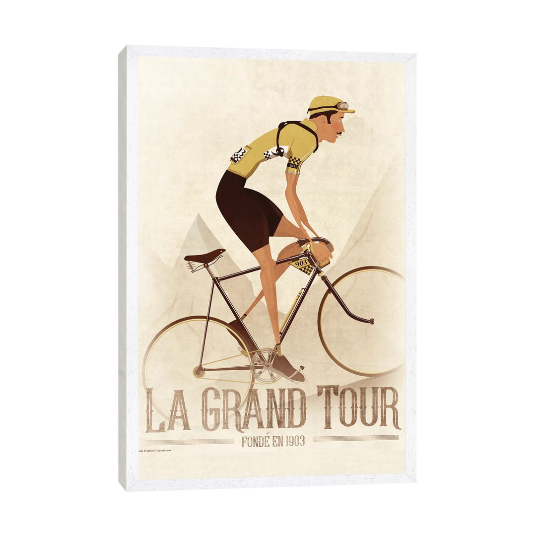 Vintage Tour De France Cyclist by Wyatt - Print on Canvas