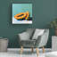 Art mural sur toile tendue - "Papaye bleue II", décoration murale pour salon, chambre à coucher ou bureau - 24 x 24