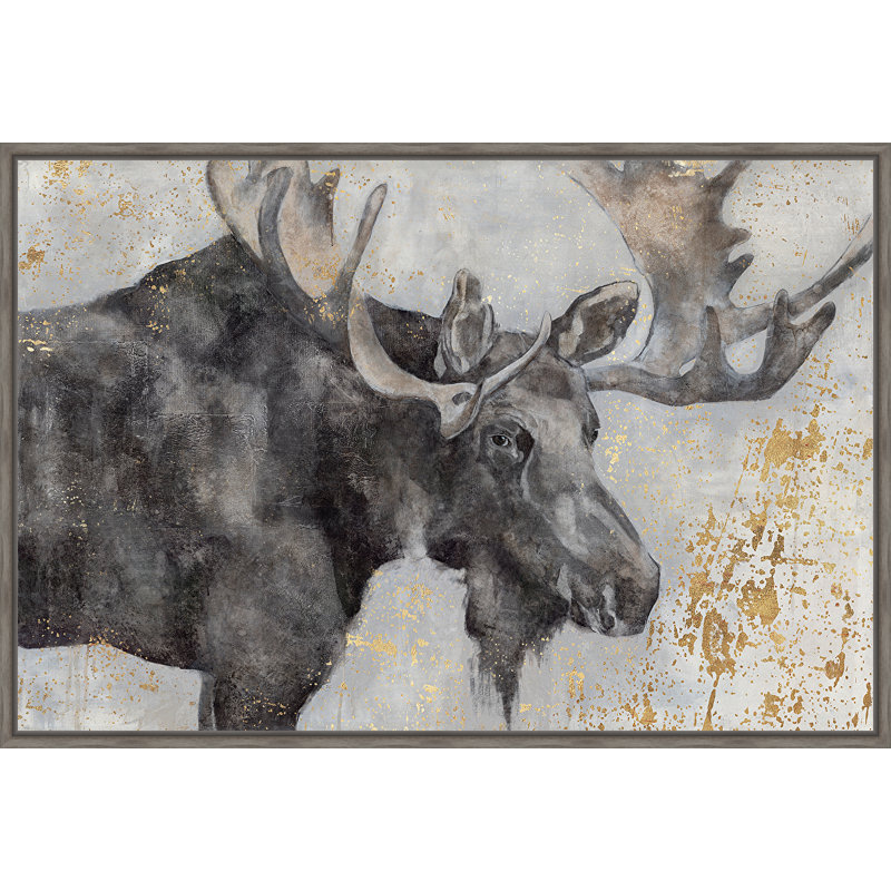 « alces trail i », reproduction de peinture à l’acrylique sur toile tendue encadrée