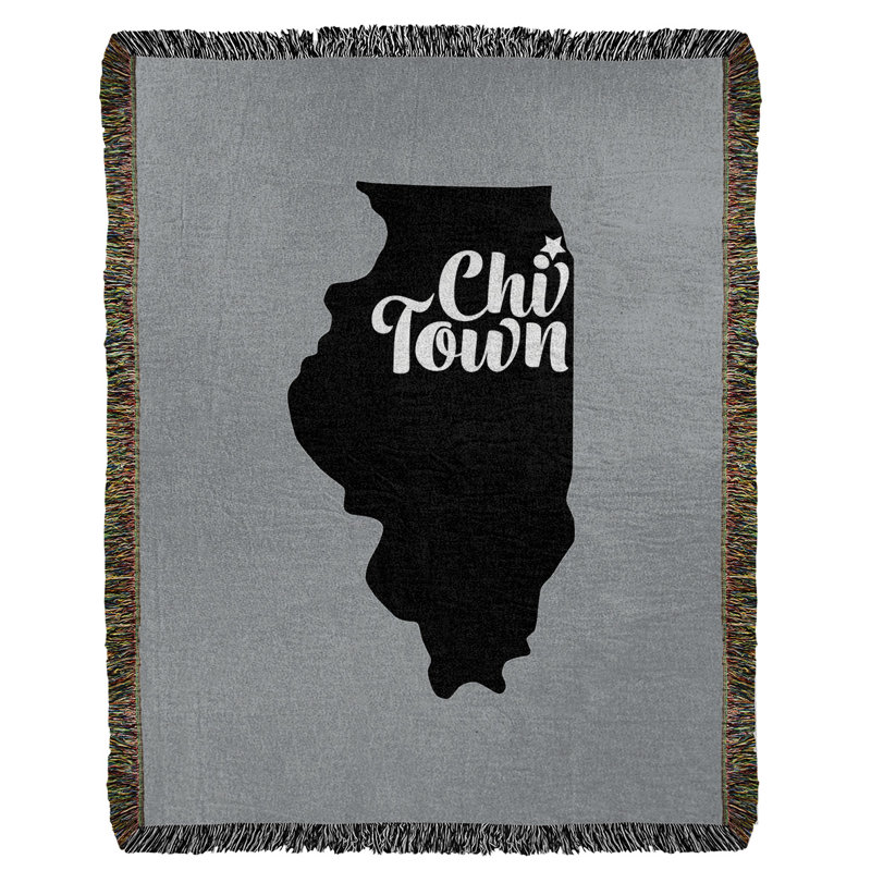 Jeté en coton Chi Town Sports, l 37 po x L 52 po, Gris