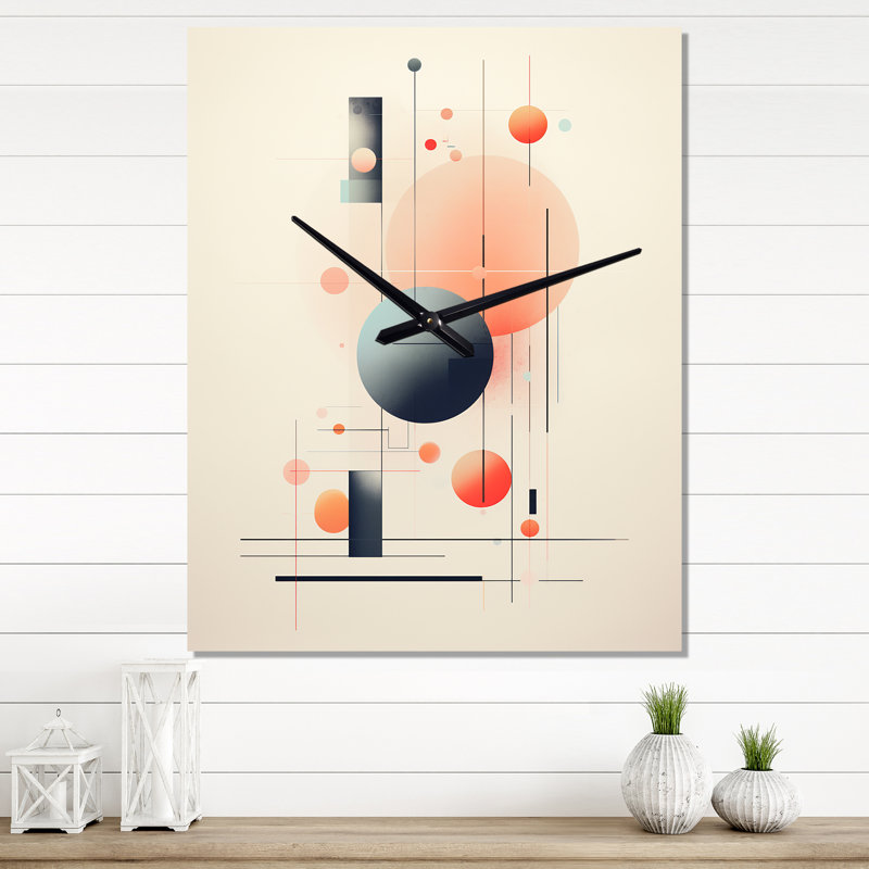 Horloge murale géométrique moderne, H 40 po x l 30 po x P 1 po