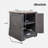 Farmhouse End Table With Charging Station, An Adjustable Shelf And Black Handles And Hinges-2047608727