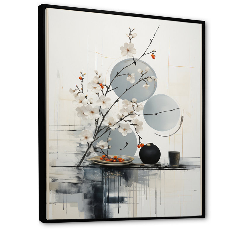 Blainey Asian Art Classics Sumi II, H 32 po x l 16 po x P 1 po, Cadre flottant noir