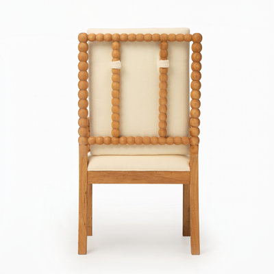 Ensemble de 2 chaises de salle à manger en bois d'hévéa, chaises de cuisine rembourrées en tissu avec coussin éponge haute densité, chaises de salle à manger modernes pour la maison, le restaurant, le café, conception ergonomique, structure robuste, facile à installer