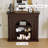 Nut-Brown Solid Wood Freestanding Fireplace