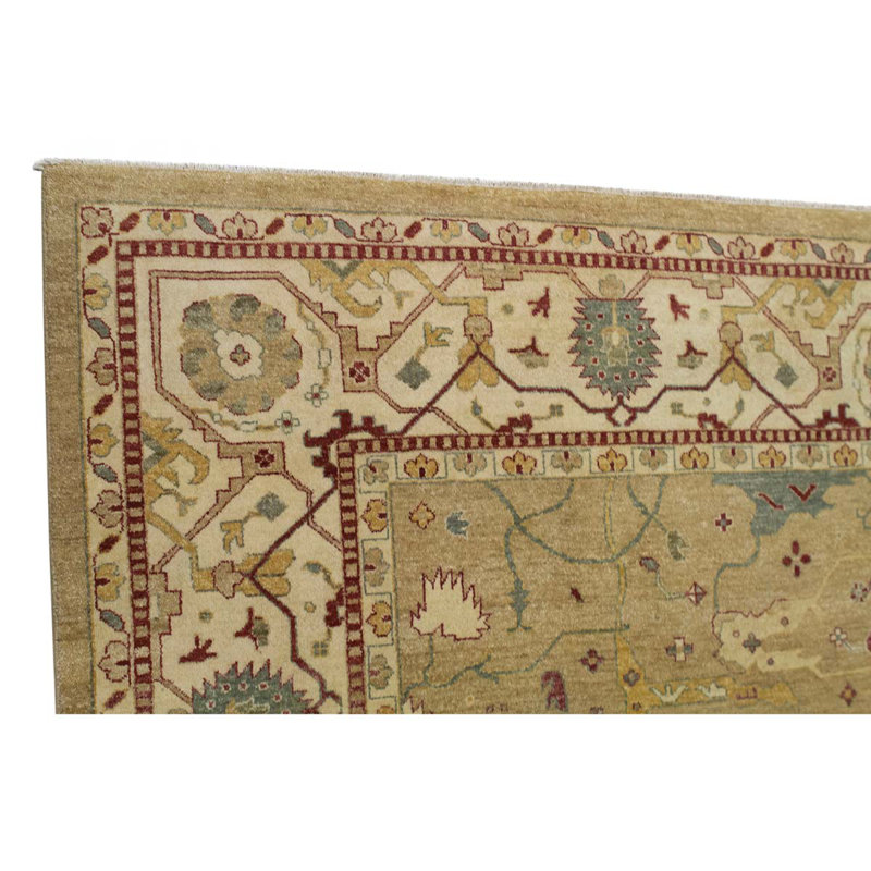Tapis brun / ivoire noué à la main