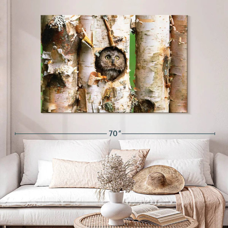 Brampt Owl In Tree Hole, 34" H x 51" W