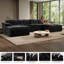 Canapé modulaire en forme de U 6 pièces avec 2 repose-pieds pour le salon, chenille fleur de glace, noir-667845651