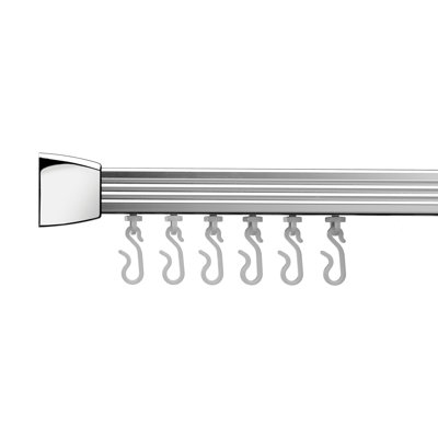 180cm Shower Curtain Pole & Hook Set