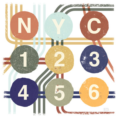 «Retro New York City Life Subway» par Michael Mullan, impression sur toile tendue