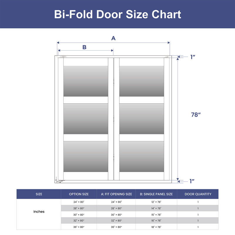 24 in. White MDF Bi-Fold Door with Frosted Glass Panels