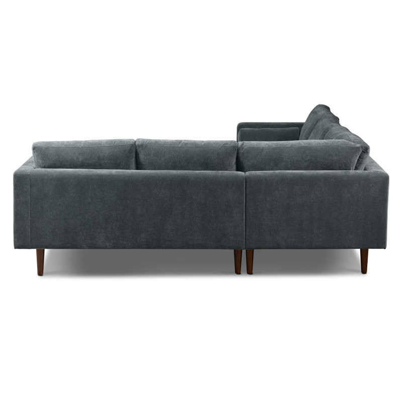 Napa Velvet Corner Sectional Sofa, Boreal Blue