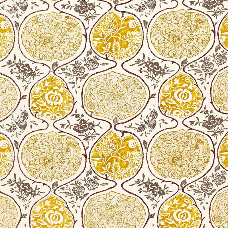 Katsugi Fabric, Gold/Mushroom