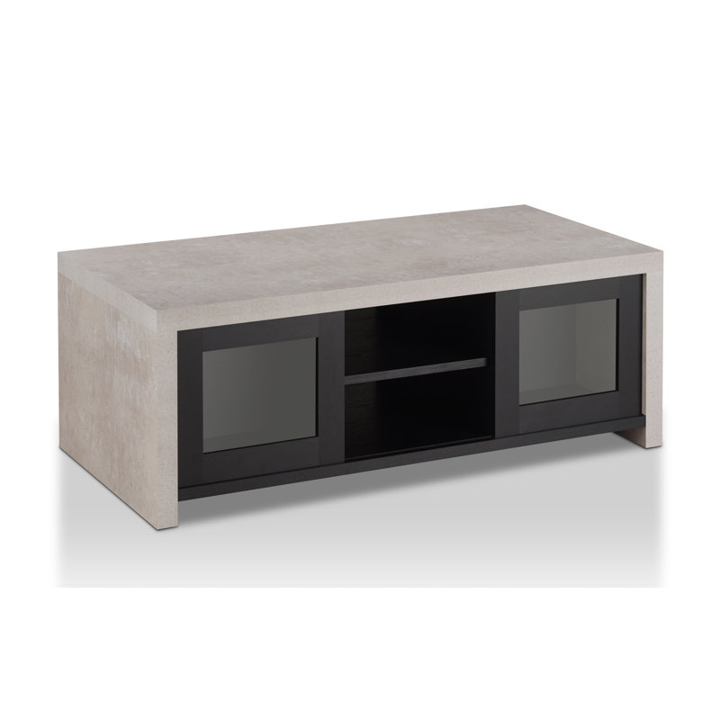 Solid Coffee Table with Storage, Black