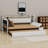Modern Upholstered Daybed with Storage Footstool, Built-In Shelves, Trundle, USB and LED-1243511487