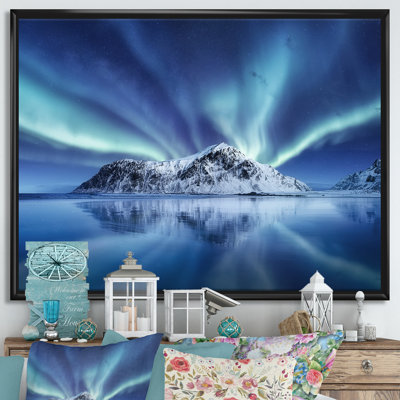 " Aurora Borealis Reflection on the Water " Mixed Media Print