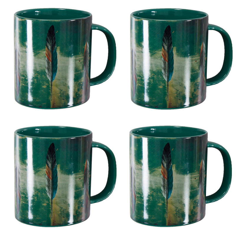 Tossed Feather Ceramic Coffee Mug
