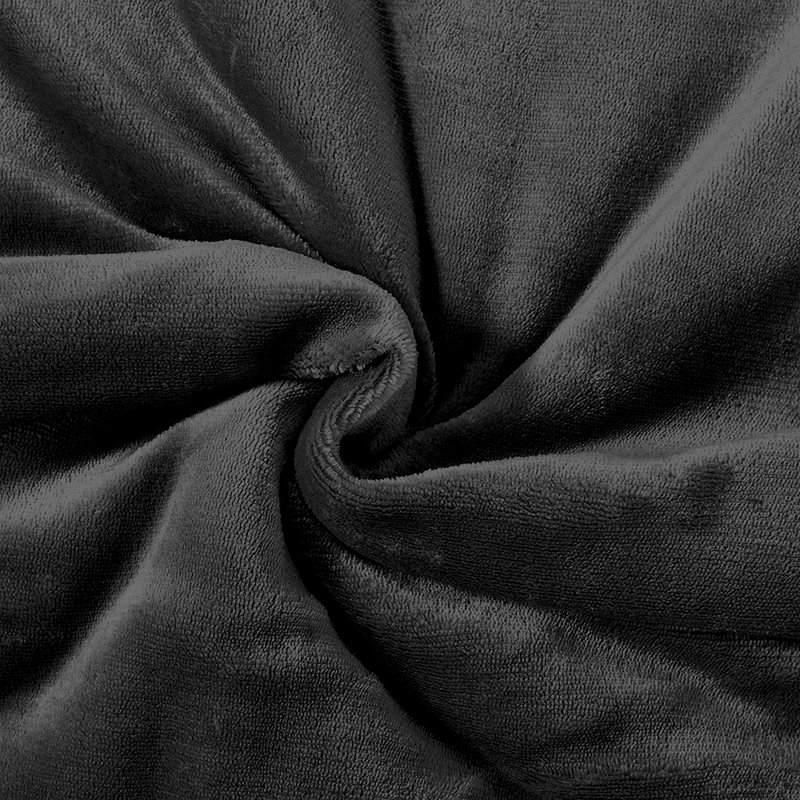 Hanae Sherpa Fleece Thick Blanket Bed Throws, Black