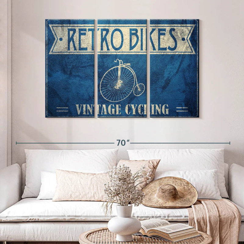 Mehar Retro Bikes Typography, 32" H x 50" W