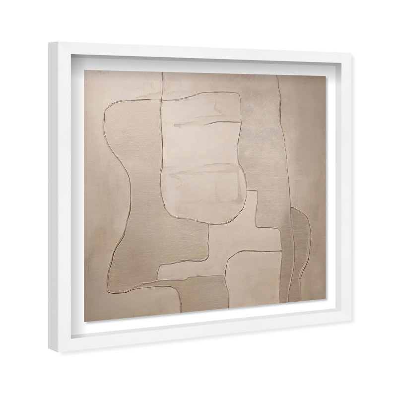 Oliver Gal Walnut Whimsy Abstract - Luxury Shadowbox Framed Wall Art, 41.5" H x 41.5" W, White