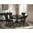 5 Piece Kitchen Table & Chairs Set Includes a Round Dining Table with Dropleaf and 4 Brown Linen Fabric Parson Dining Chairs, Natural-78340589-78340590