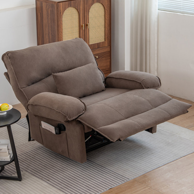 Fauteuil inclinable manuel surdimensionné pour le salon, Brun