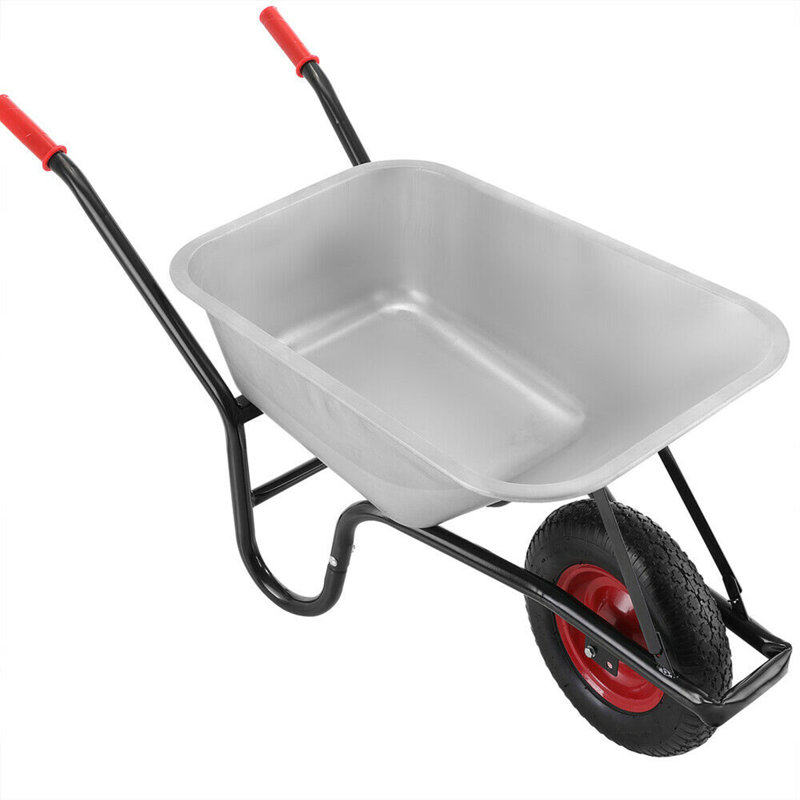 Varrick Metal Wheelbarrow Planter, Sliver