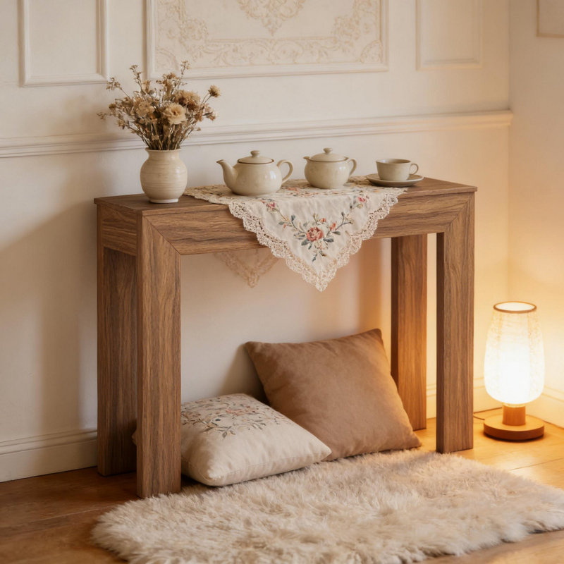 Console moderne pour espaces étroits, Noyer