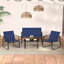 Siyah 4 - Person Patio Conversation Set with Cushions-110526991