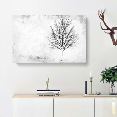Lone Tree At Winter - Wrapped Canvas Print
