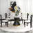 6 Seat Dining Table Set With Modern Key-shaped Dining Chairs, 7-piece Dining Set-1145606621-1145606622