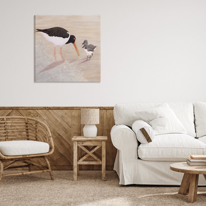 Toile American Oyster Catcher & Chicks, conception par Barbara Fallenbaum, H 24 po x l 24 po