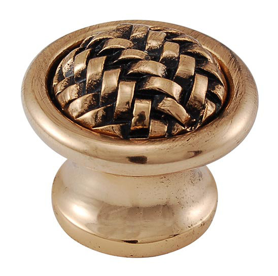 Cestino Mushroom Knob, 0.875" H x 0.875" W x 0.875" D, Antique Gold