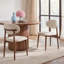 Ensemble de 2 chaises de salle à manger en lin beige avec pieds en métal et finition en bois naturel-1292287096