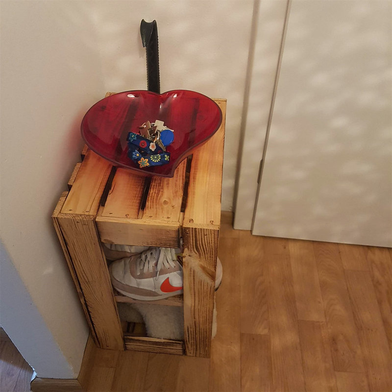 4 Pair Stackable Solid Wood Shoe Rack