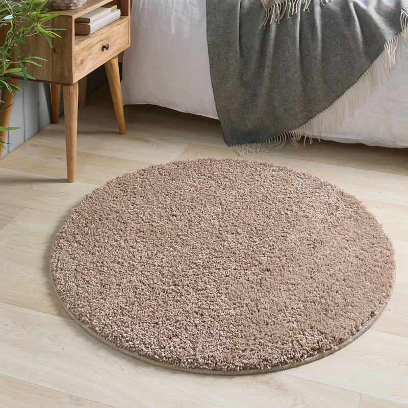 Nude Pink Shaggy , Round 100cm