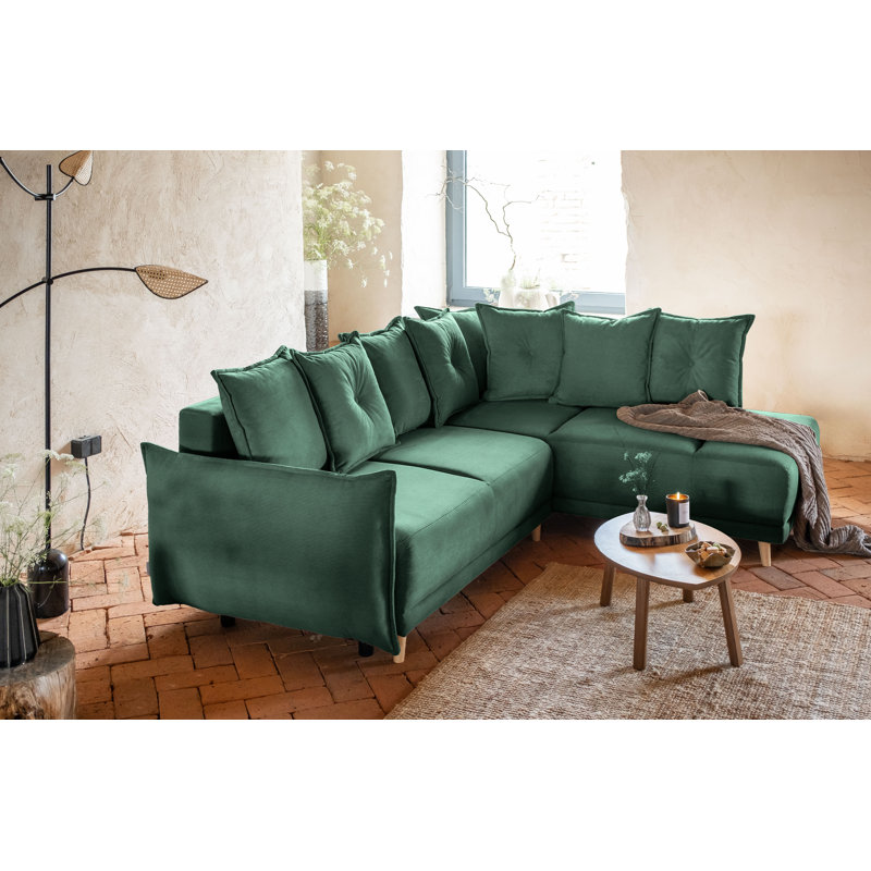 Lazy Lukka 6 Seater Sofa Bed, Right Hand Facing, Green