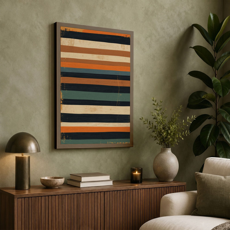 Layered Earth Tones Abstract - Wrapped Canvas, 18x12 - 45.7 x 30.5 cm, Black Border