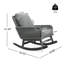 Chaise berçante contemporaine contemporaine en osier gris avec coussin moelleux