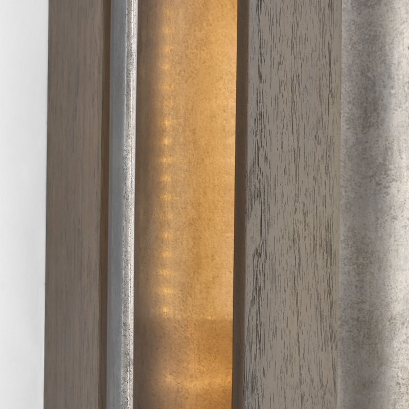 Anne-Marie Barton Remi 18" Sconce, Mottled Pewter/Warm Walnut