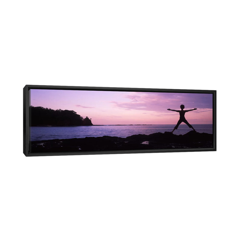 La punta, papagayo péninsule, costa rica-impression sur toile tendue, H 20 po x l 60 po x P 1,5 po, Toile encadrée noire