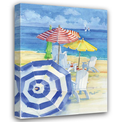 Rosecliff Heights Brent, Paul Gallery Wrapped Canvas Art Titled: Watercolor Beach Vertical